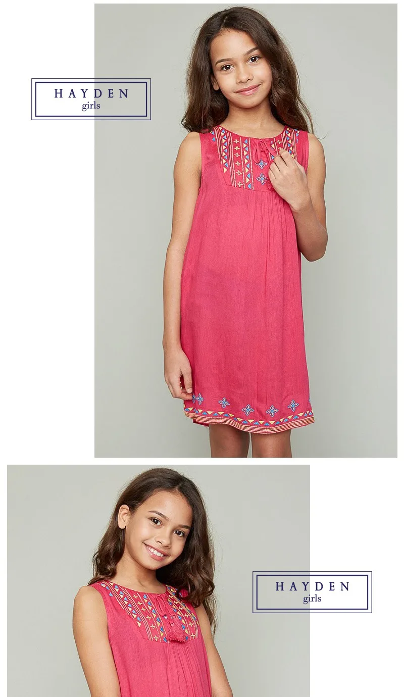 Embroidered Tank Dress Girl G5067-3