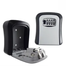 Outdoor Security Key Storage Lock Box Curved Wall Mount Holder 4 Digit Combination Password Keys Hook Organizer Boxes WXV Sale