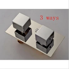 Роскошный 3 способа хромированный в стене душевой клапан душевой кран контрольный смеситель 2 ручки