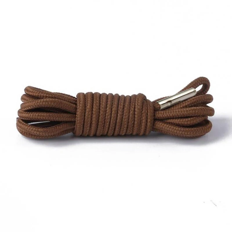 1 Pair Thick Round Lace Tooling Boots Mens Womens Climbing Sports Shoes High Outdoor Basketball Rope Shoes High-grade Metal Head