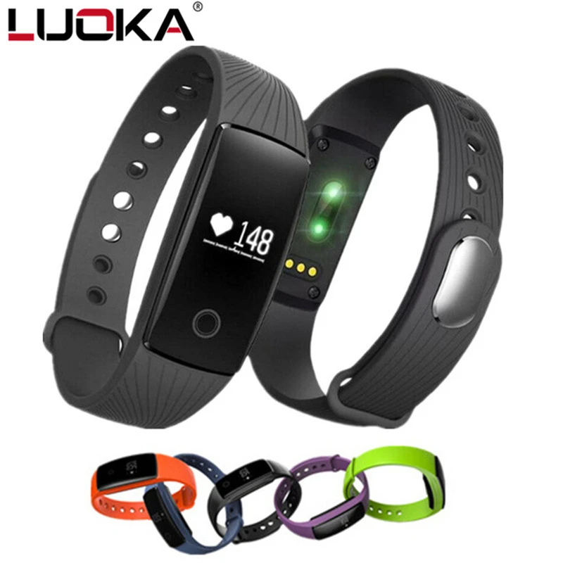 LUOKA Bluetooth Smart Bracelet Heart Rate Monitor Wristband Fitness for Android iOS PK Xiomi Mi Band 2 Fitbits Smart ID107