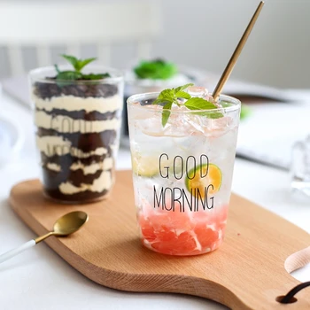 

Lovely Glass Mug Creative Milk Juice Water Cup Coffee Tea Mugs Breakfast Yoghurt Dear Cola Cups Home Bar Supplier Gifts 400ML