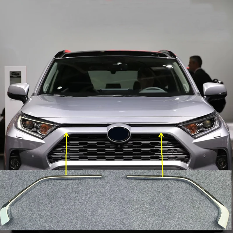 Для Toyota RAV4 XA50 2019 ABS передняя Центральная решетка декоративная накладка полоски