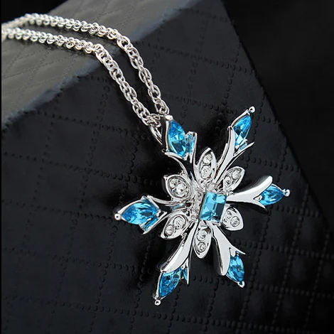 Новая подвеска из снежинки ожерелья Кристаллы от Swarovski Collier Femme ювелирные изделия для женщин цепочка без никеля Bijoux подарки