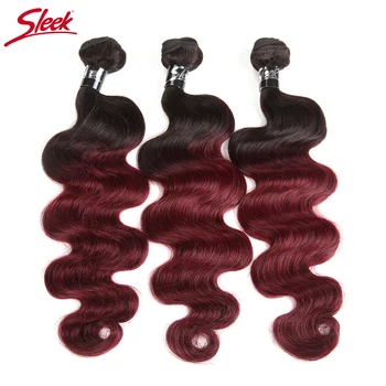 

Sleek Ombre Brazilian Hair Weave Bundles Body Wave 1b Burgundy Two Tone Human Hair Bundles Remy Hair Extensions Weaving 1b 99J