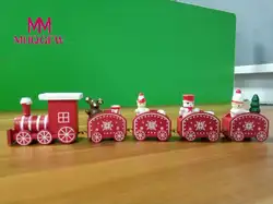 Muqgew Марка 5 шт./компл. дерево Рождество Поезд Декор подарок детям шить Игрушечные лошадки 2017 Рождество поезд деревянный поезд модель