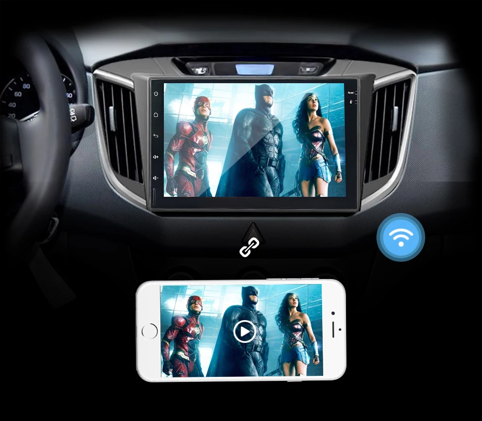 Perfect Jansite 7" 2 din Car Radio MP5 Android 8.1 player HD 1080P Digital Touch screen mirror + Bluetooth Car Stereo with microphone 7