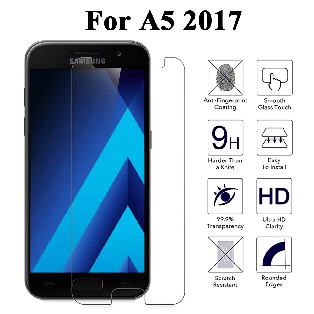 Защитное стекло для Samsung A5 2017 Galaxy защита экрана Оригинальная защитная пленка 2.5D 9H