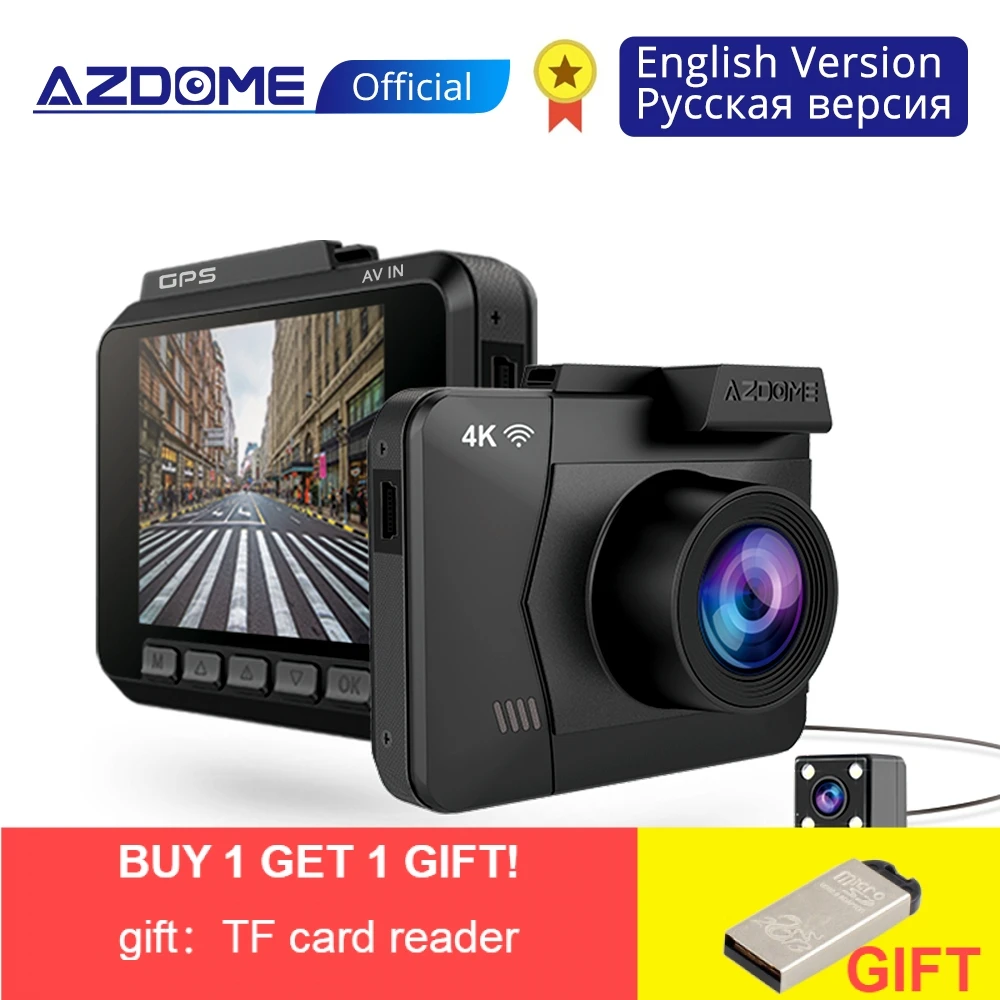 

AZDOME M06 4K Night Vision car camera Dual Lens car dash cam with wifi GPS G-Sensor Parking Monitoring Loop Recording car dvr