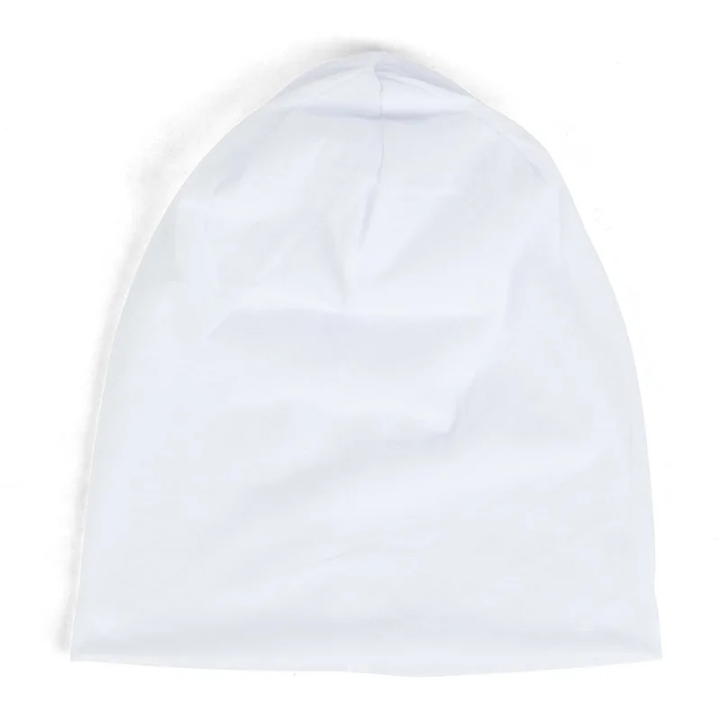 Сплошной цвет slouky Beanie для женщин модные мужские кепки из хлопка тюрбан шапки унисекс Beanies женские весенне-зимние шапки эластичные - Цвет: White