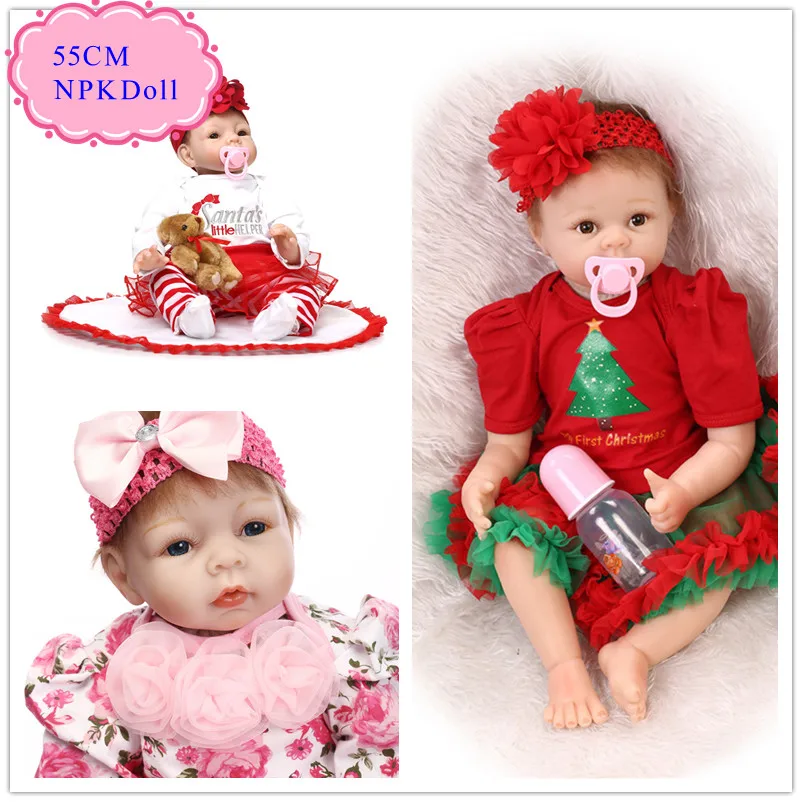 

Top Seller 55cm 22inch Silicone-Reborn-Baby-Dolls NPK Brand Silicone Baby Doll Realistic Birthday Present Hot Meninas Brinquedos