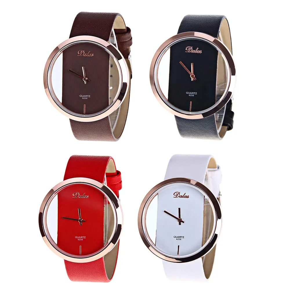 

Fashion Women Watches Round Dial Thin Strap Leather Casual Luxury Quartz Wristwatch reloj mujer Gift Choice for Friends Workmate