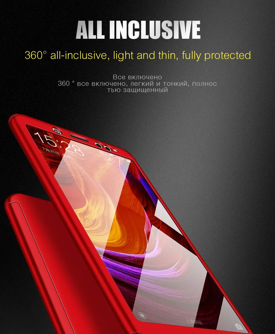 Роскошный 360 полный защитный чехол для телефона Xiaomi Pocophone F1 6 6X для Redmi 4A 4X5 5A Note 4 Pro 4X Note 5A чехол со стеклом