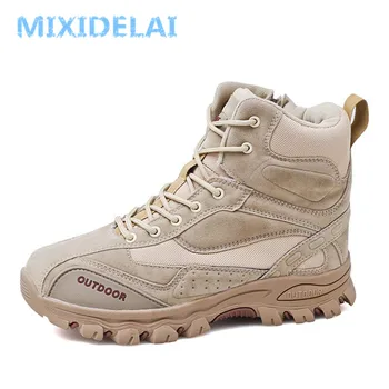 

Winter Autumn Men Military Boots Quality Special Force Tactical Desert Combat Ankle Boats Army Work Shoes Leather Snow Boots