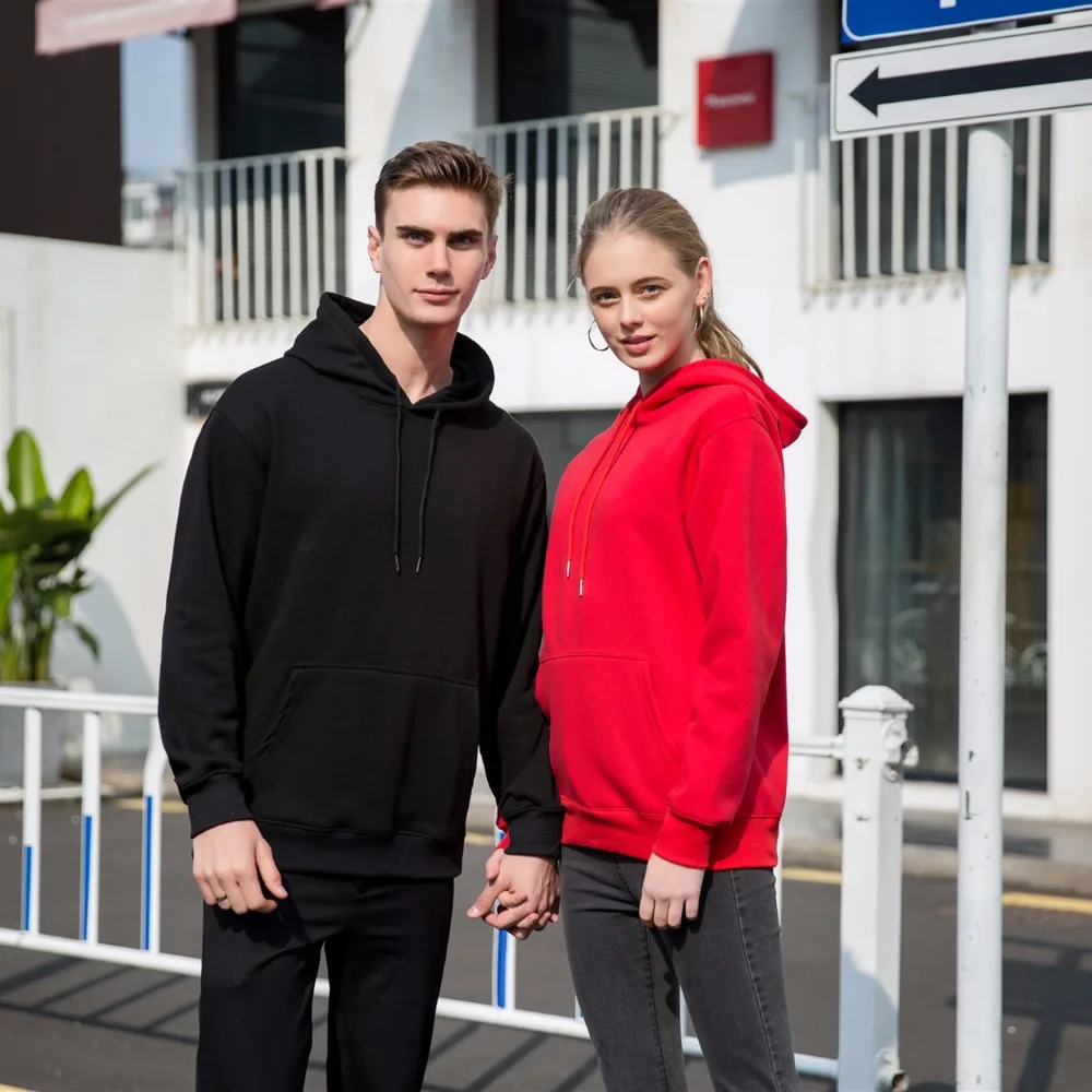 Fashion Color Hoodies Men's Thick Clothes Winter Sweatshirts Men Hip Hop Streetwear Solid Fleece Hoodie Men Clothing size S-XXXL