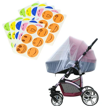 

Behogar Insect Mosquito Bug Mesh Net Cover with 10 Sheets Natural Mosquito Repellent Patches Stickers for Baby Prams Strollers