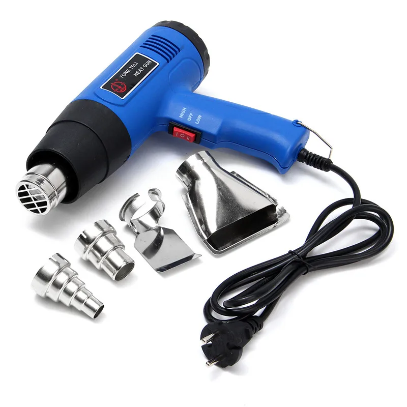 

1500W Electric Heat Gun Hot Air Gun Dual Temperature Metal Nozzle Adjustable Electric Power Tools With 4 Nozzles EU Plug