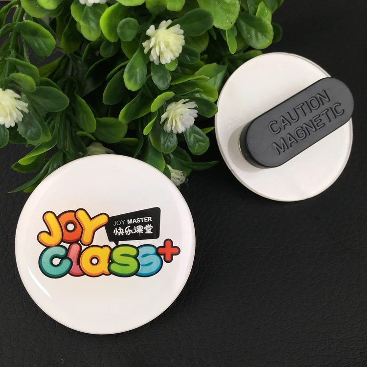 10pcs 44*44mm custom logo button badge with round plastic