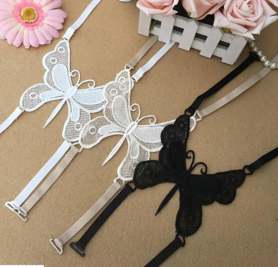

New simple and comfortable high elastic shoulder lace widened bra strap 352 big butterfly
