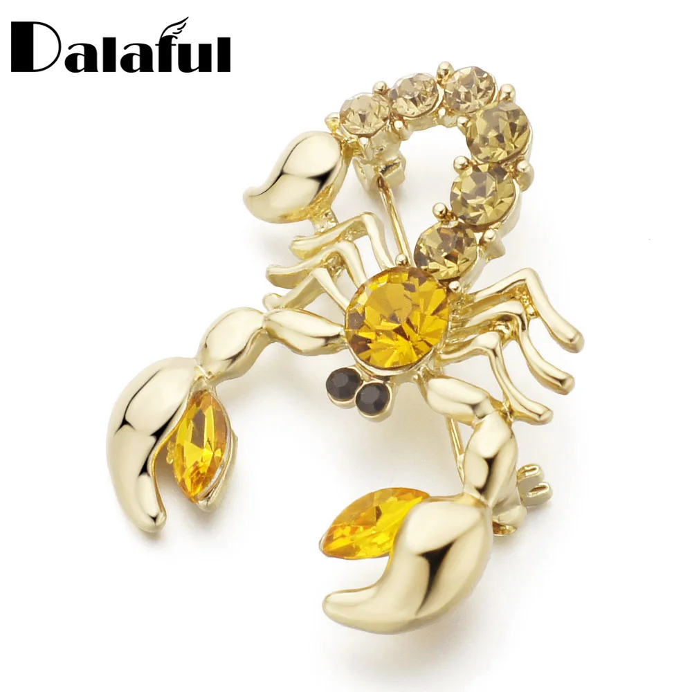 

Dalaful Fashion Scorpion Brooches Pin For Women Sexy Jewelry Insect Brooch Hijab Pins Garment Jewelry Z032