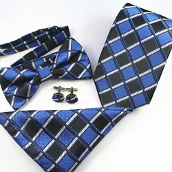 Новинка полиэстер шеи галстук комплект мужской галстук Hanky запонки Gravatas лук галстук Corbatas связи для свадьбы для рождественской вечеринки