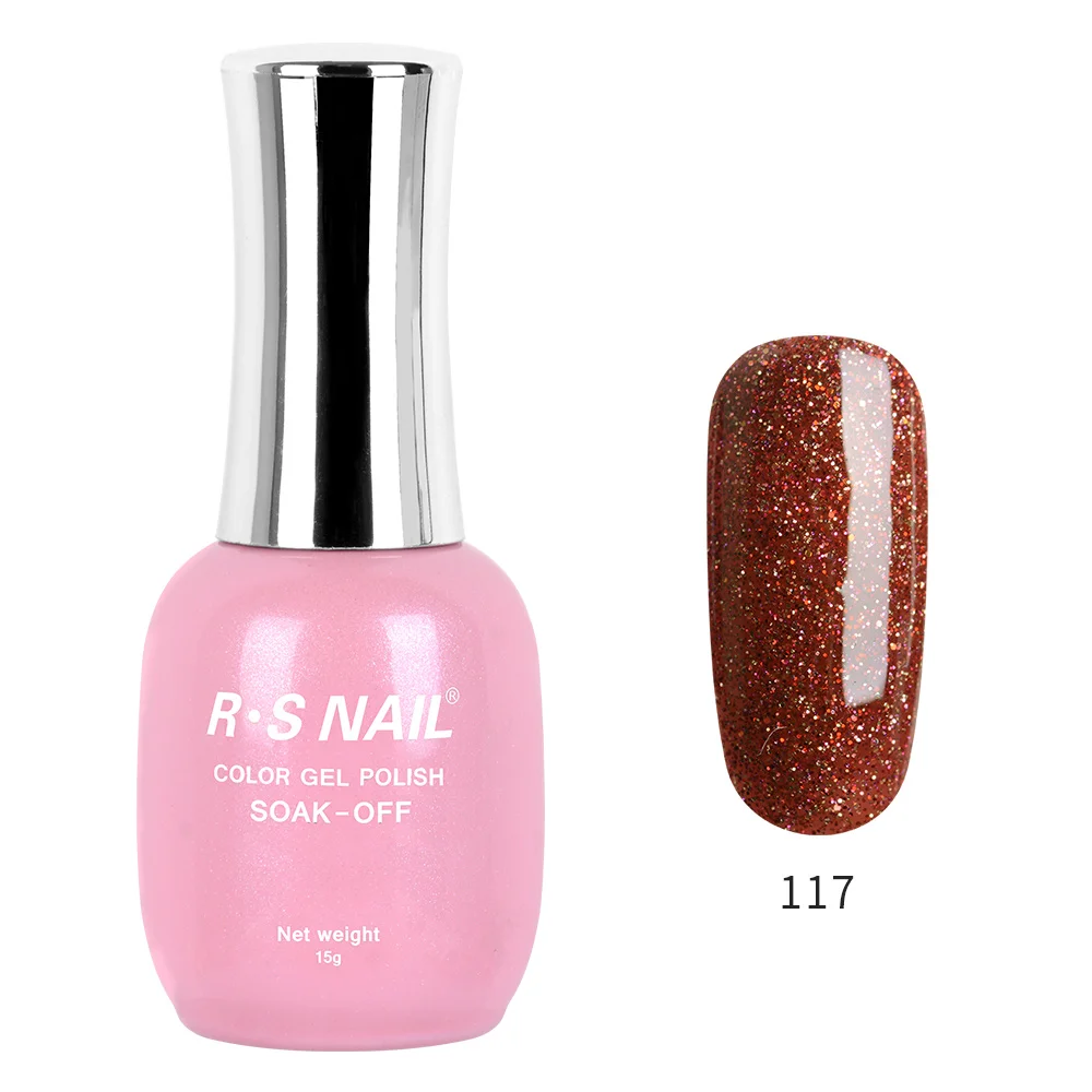 RS NAIL Новая серия Гель-лак для ногтей УФ светодиодный Гель-лак 120 цветов Гель-лак профессиональный маникюрный набор гель-лаков 15 мл - Цвет: 117