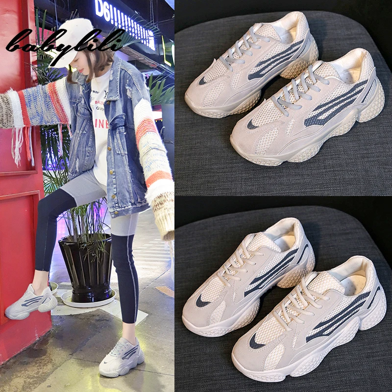 

2019 Summer Sneakers for Women Casual Shoes Fashion Net ShoesRunning Sneakers Women Breathable Thick Bottom Basketball Sneakers