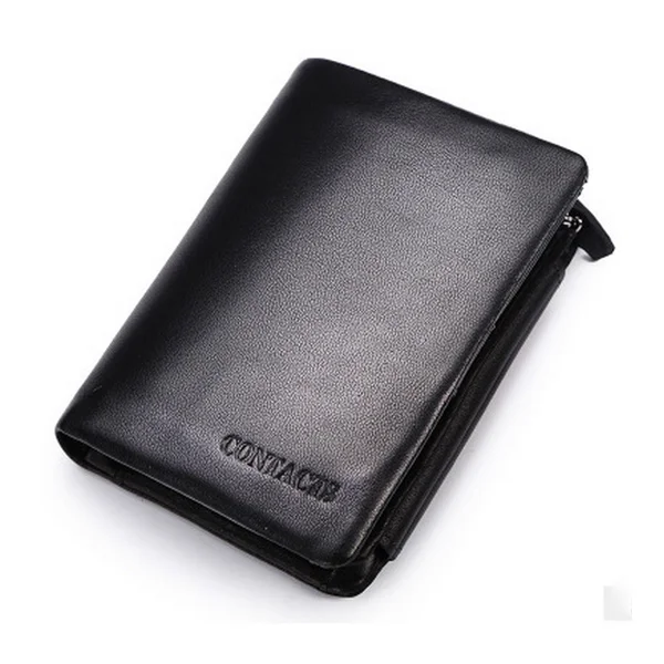 

Luxury Men Wallet Design Men Trifold Wallets Genuine Crazy Horse Leather Purse Vintage Zip Coin Pocket Purse For Mens