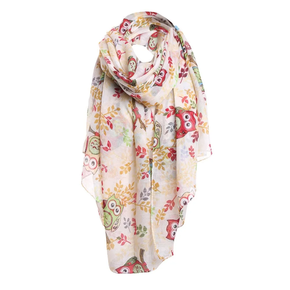 

JAYCOSIN clothes Women Voile Scarf Ladies print Owl Leaves Print Pattern Long Warm Wrap Shawl