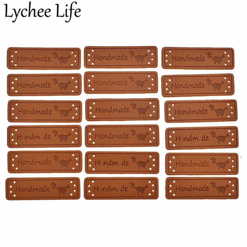 Lychee Life кожаные этикетки ручной работы 50 шт. инструмент для букв Печать этикетка