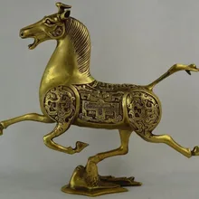 Изысканный китайский классический ручной медный верховой езды на статуе Ласточки