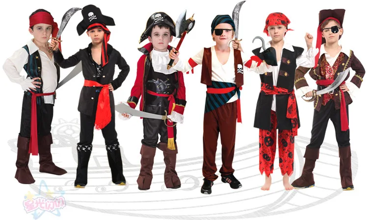 Карнавал Пурим малыш Пиратская одежда костюм для мальчиков и девочек полный набор Косплей Карнавал