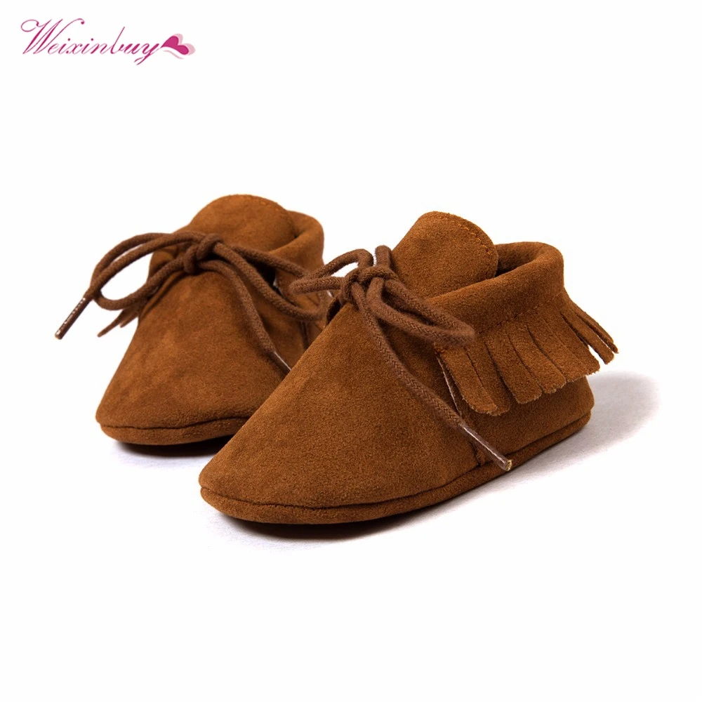 Для маленьких мальчиков девочек Мягкие Мокасины moccs Обувь Bebe бахрома на мягкой подошве нескользящая обувь Обувь для младенцев новые из