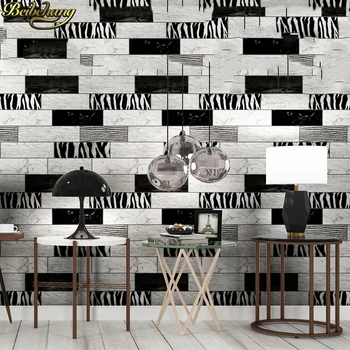 

beibehang Modern minimalist Nordic wood plank stone plaid wallpaper 3D KTV wall paper restaurant bedroom living room background