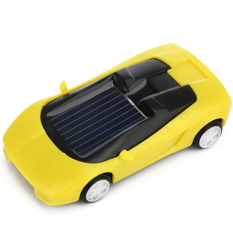 yellow 1 шт., спортивный автомобиль на солнечной батарее с импульсом, рассол, детский автомобиль на солнечной энергии с двойным питанием, игрушки для детей, забавные игры, подарки, новинки - Цвет: yellow