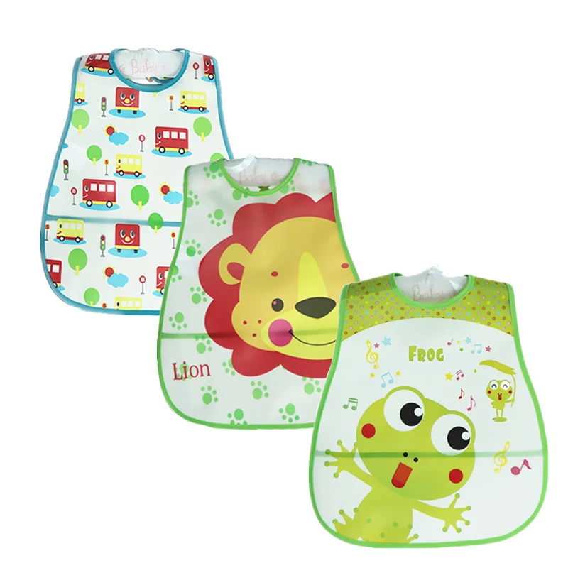 3 PcsLot Baby Bibs Cute Cartoon Baby Bib Waterproof Animal Smock Children Bib Burp Clothes Soft Infant Feeding Eat Toddler Bibs (2)
