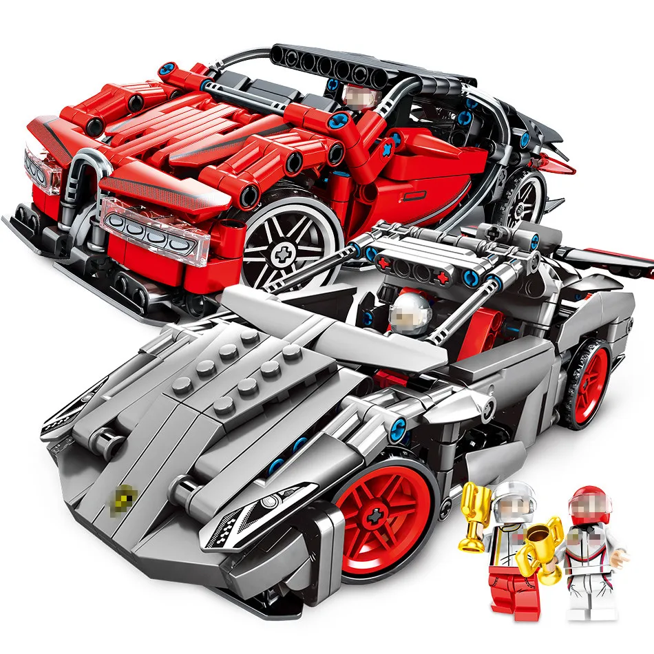 

Legoings Technic Super Speed Champion Car Building model kits Racer Figures Racing Sport Car Bugattied Brick Toys Friends