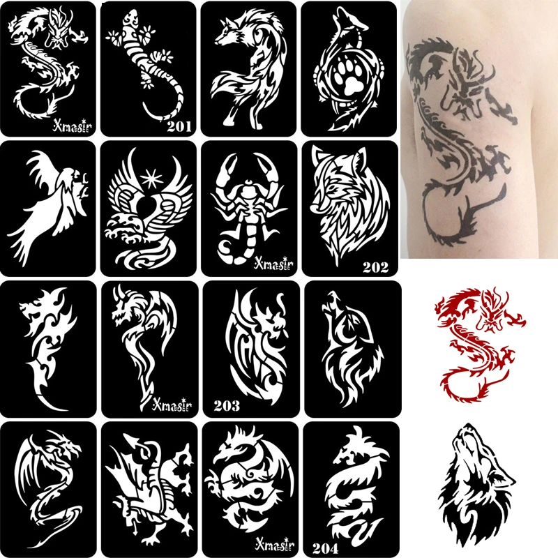 Wholesale 150pcs Temporary Tattoo Stencil For Men Arm Back Fake Tattoo Body  Art Painting Glitter Dragon Templates * Cm - Tattoo Stencils -  AliExpress