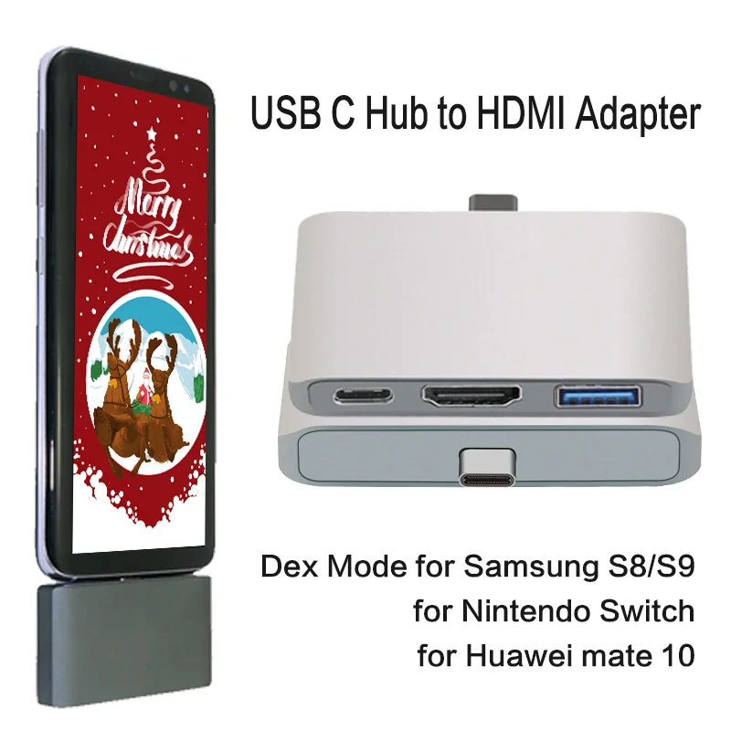 

USB-C HUB HDMI 4k USB-C to USB 3.0 HDMI Type C Female Charger Adapter for Samsung S8/S9 Nintendo Switch for Macbook Pro Converte