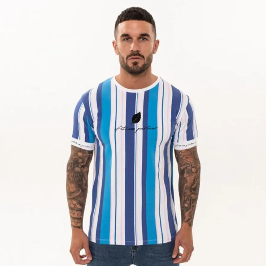 

New Mens Striped t shirt Summer Loose Short sleeve T-shirt Male Casual Fashion Trend Hip hop Tees Tops Streetwear Brand Clothing
