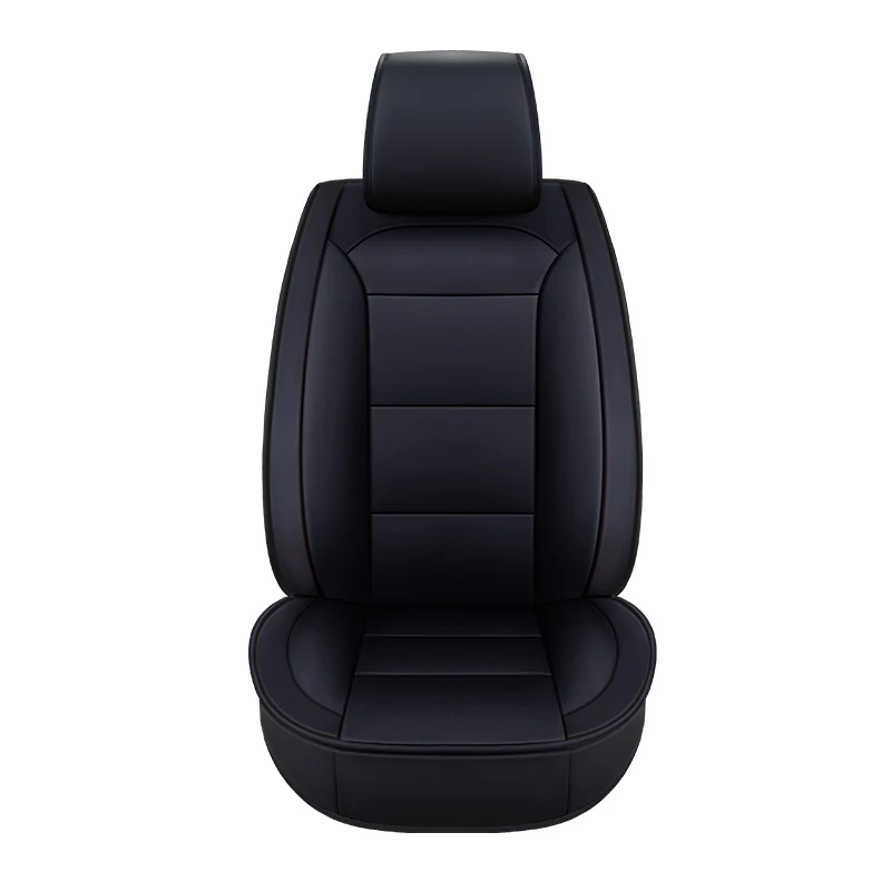 Универсальный кожаный автомобильные подушки для сиденья для toyota все модели toyota rav4 Защитные чехлы для сидений, сшитые специально для toyota corolla chr land cruiser prado протектор - Название цвета: Black