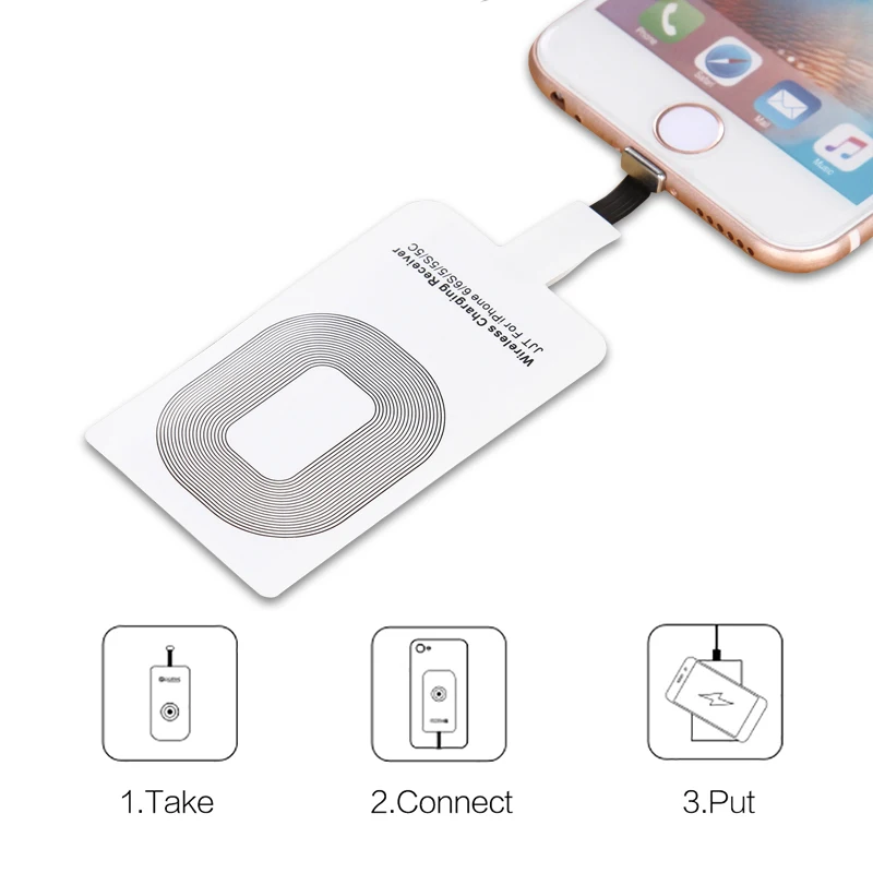 Высокое Качество Беспроводное зарядное устройство приемник для iPhone 5 6 7 Micro USB