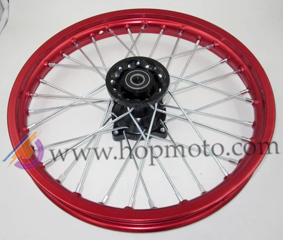 Красный цвет 14 дюймов диски 14 ''12 мм или 15 мм ось передний красный обод для Dirt Bike Thumpstar Assassin Atomik Pit Pro