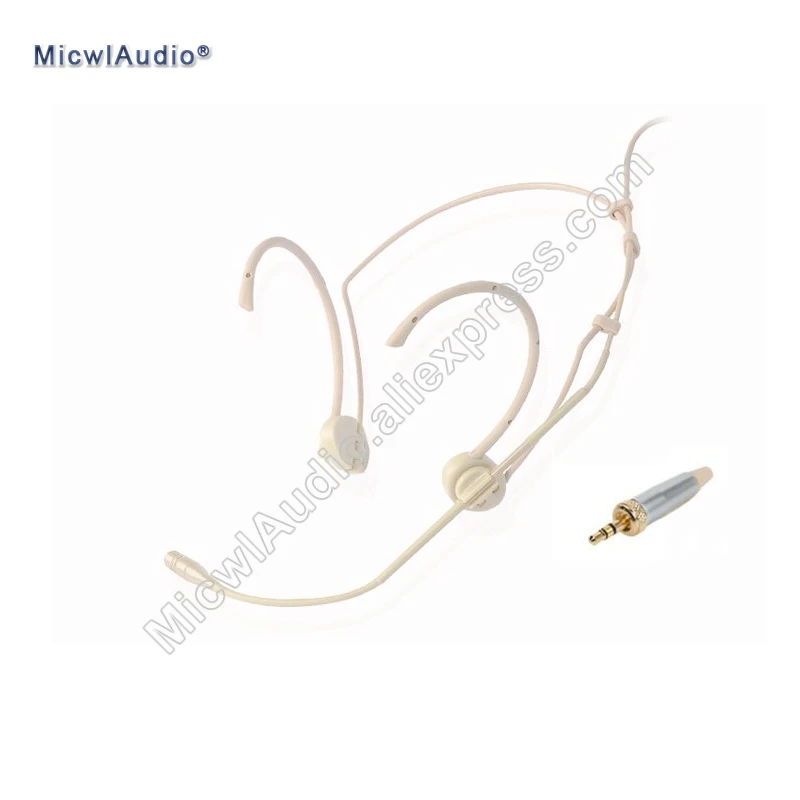 

Pro Headset Conference Microphone for AKG Samson Shure Sennheiser Mipro Audio Technica 3.5mm External Lock Connector Beige