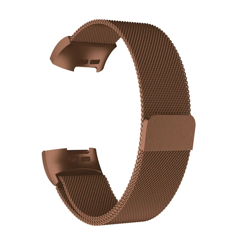 Миланская петля, магнитный ремешок, для браслета Fitbit Charge 2, металл, нержавеющая сталь, часы, браслет для Fitbit Charge 3 Band, для женщин и мужчин - Цвет ремешка: Coffee