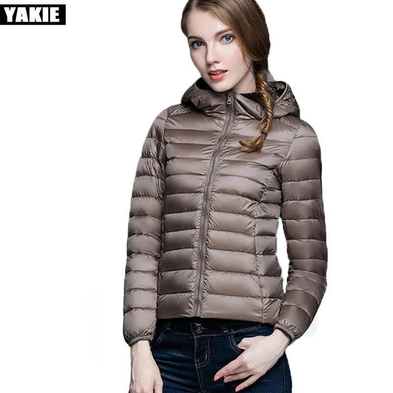 

2017 Quality Brand Winter Ladies Long Spring Autumn Overcoat Women Light 90% White Duck Down Coat Hooded Ladies' Jackets