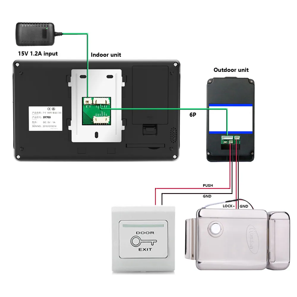 Mountainone 7 "TFT проводной/Беспроводной Wi-Fi RFID пароль видео-дверной звонок Домофон Системы без каких-либо Электрический магнитный замок