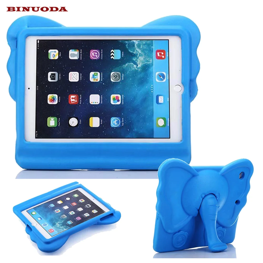 

For Fundas iPad Air Kids Cover Lovely Elephant Drop-proof Non-toxic EVA Foam Stand Tablet Cover Case for iPad Air iPad 5