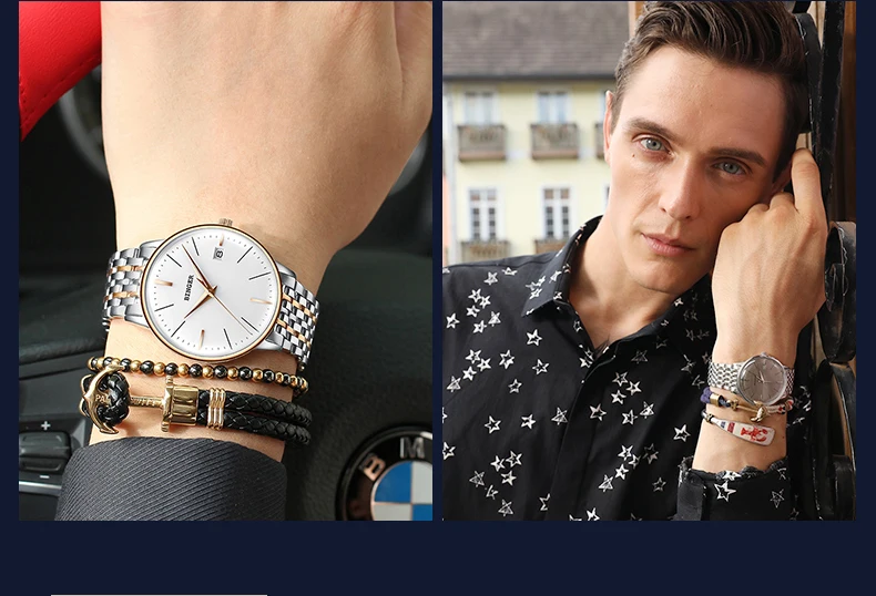 Швейцария BINGER автоматические часы мужские бизнес нержавеющая сталь ремень механические часы календари водостойкие для мужчин s