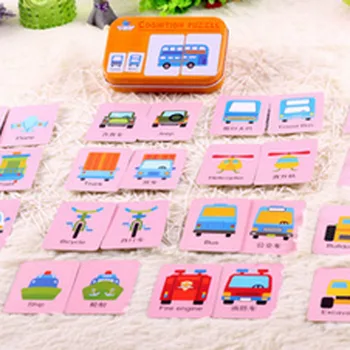 

Cognition Kids Puzzle Cards Cartoon Vehicle Animal Fruit Matching Game Jigsaw Puzzle Cards Preschool Educational Puzzle Toy